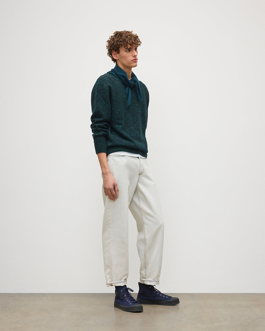 Johnstons of Elgin - Tiree Green Donegal Cashmere Jumper
