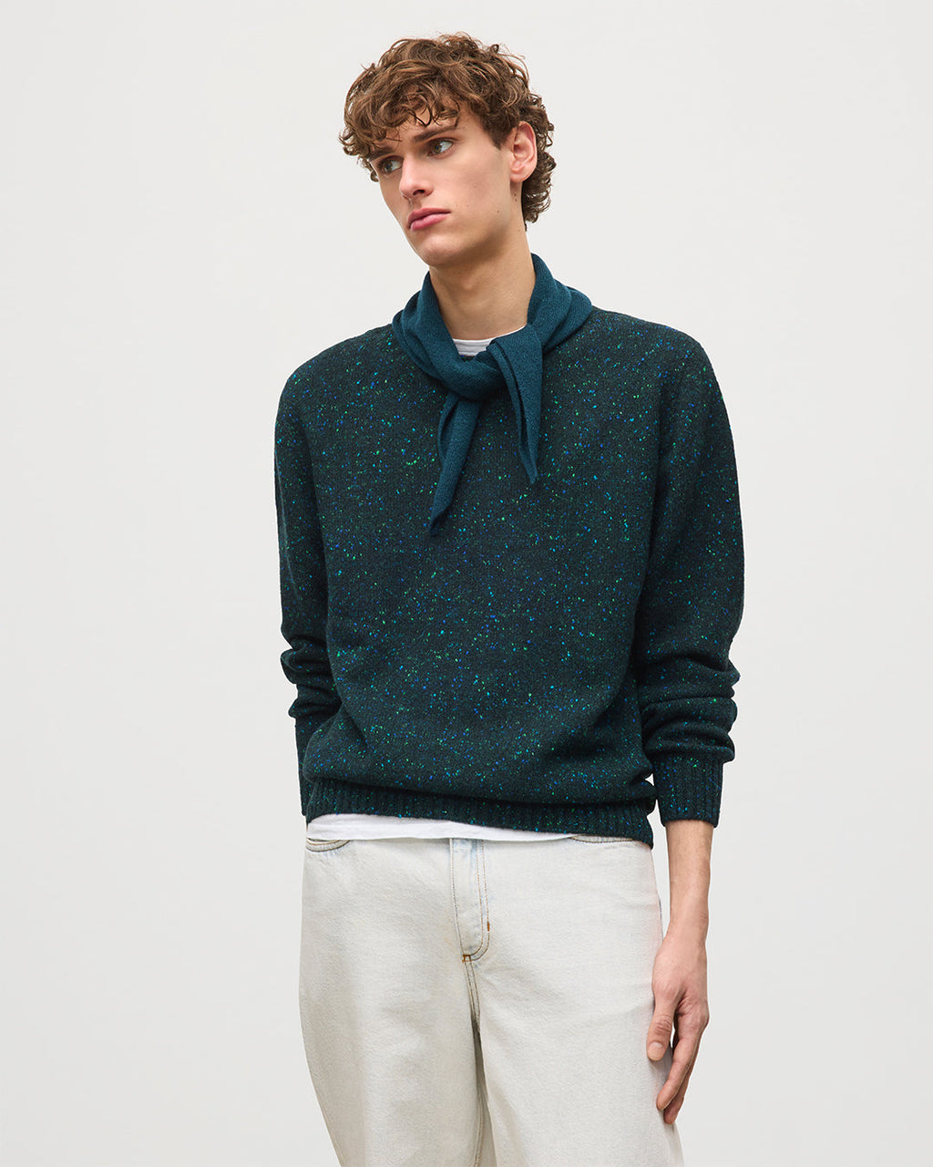 Johnstons of Elgin - Tiree Green Donegal Cashmere Jumper