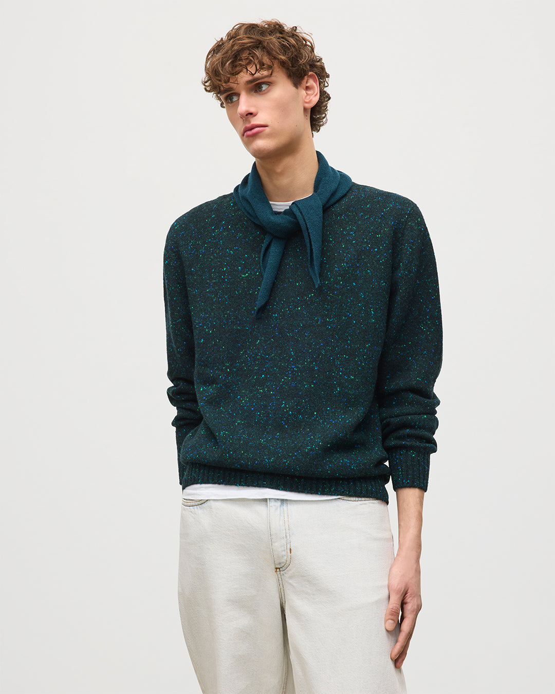 Johnstons of Elgin - Tiree Green Donegal Cashmere Jumper