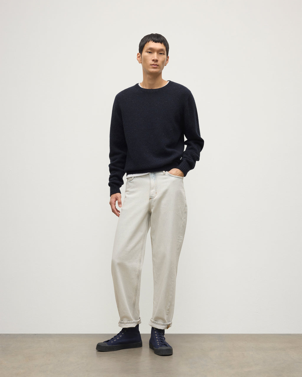 Johnstons of Elgin - Tiree Blue Donegal Cashmere Jumper