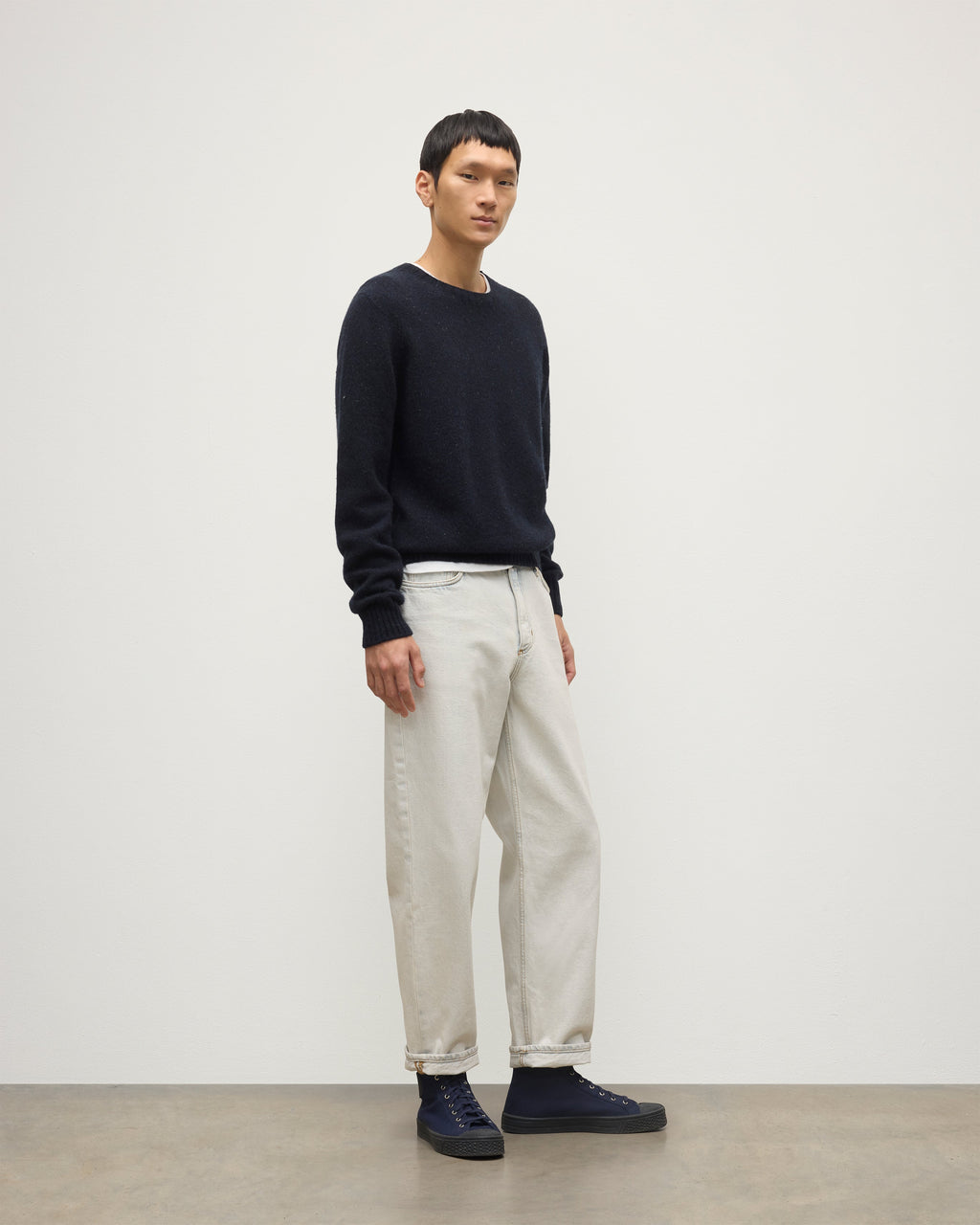 Johnstons of Elgin - Tiree Blue Donegal Cashmere Jumper