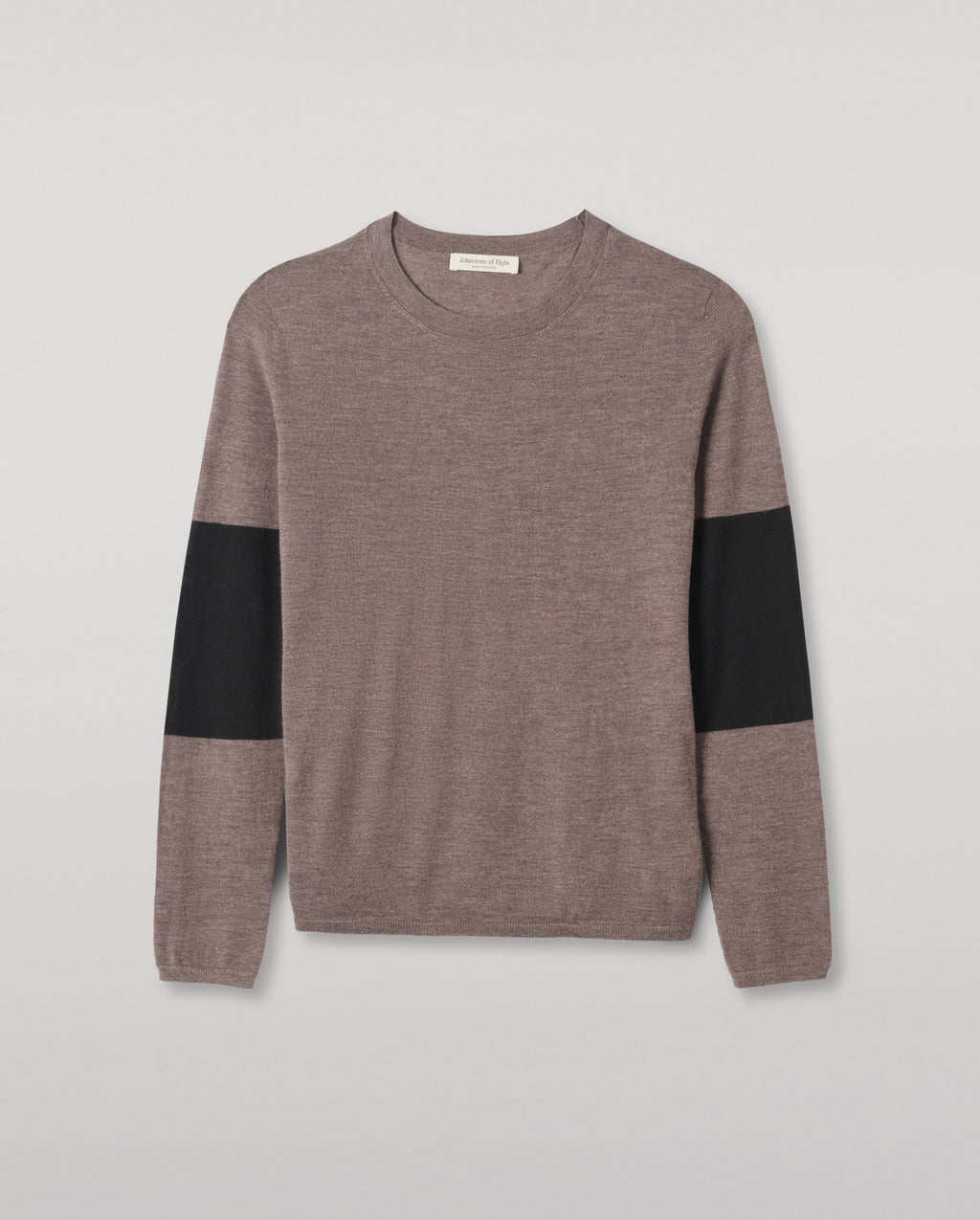 Johnstons of Elgin - Euna Brown & Black Superfine Cashmere T - Shirt