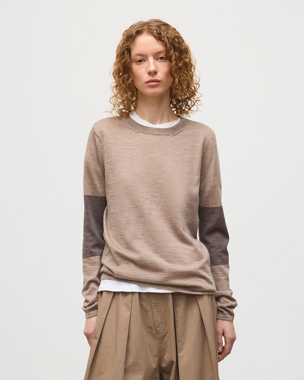 Johnstons of Elgin - Euna Brown Superfine Cashmere T - Shirt