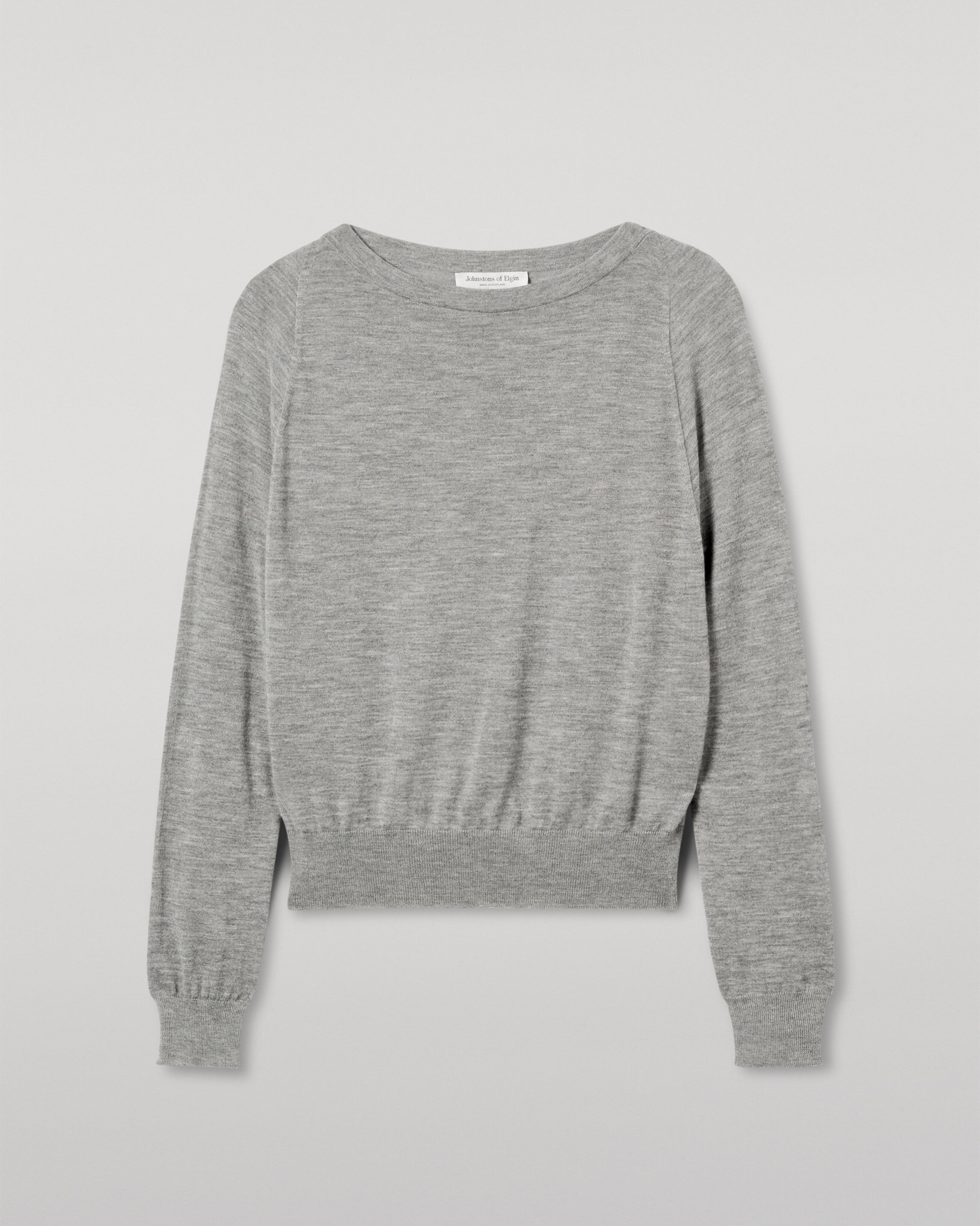 Johnstons of Elgin - Finola Grey Superfine Cashmere Jumper