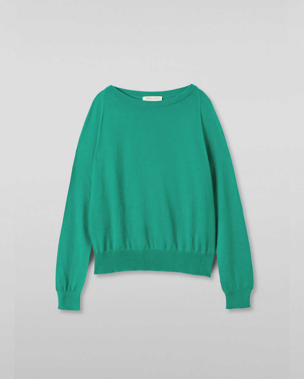 Johnstons of Elgin - Finola Bright Green Superfine Cashmere Jumper