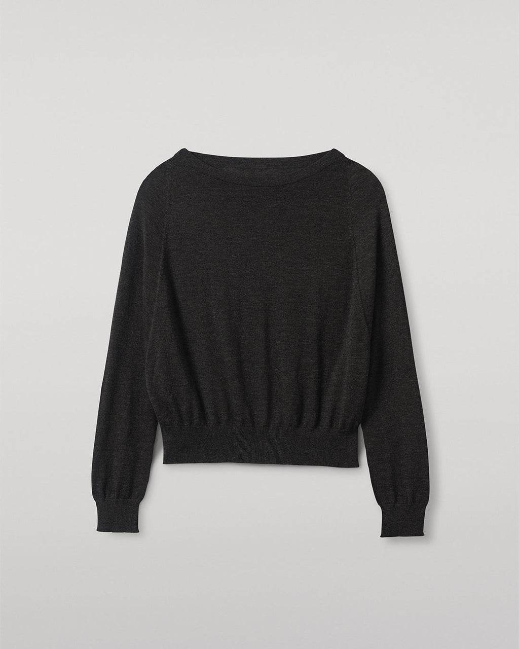 Johnstons of Elgin - Finola Dark Grey Superfine Cashmere Jumper