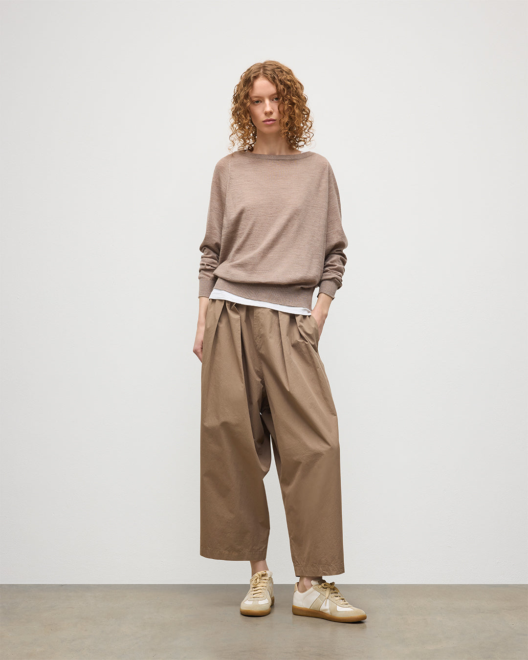 Johnstons of Elgin - Finola Light Brown Superfine Cashmere Jumper