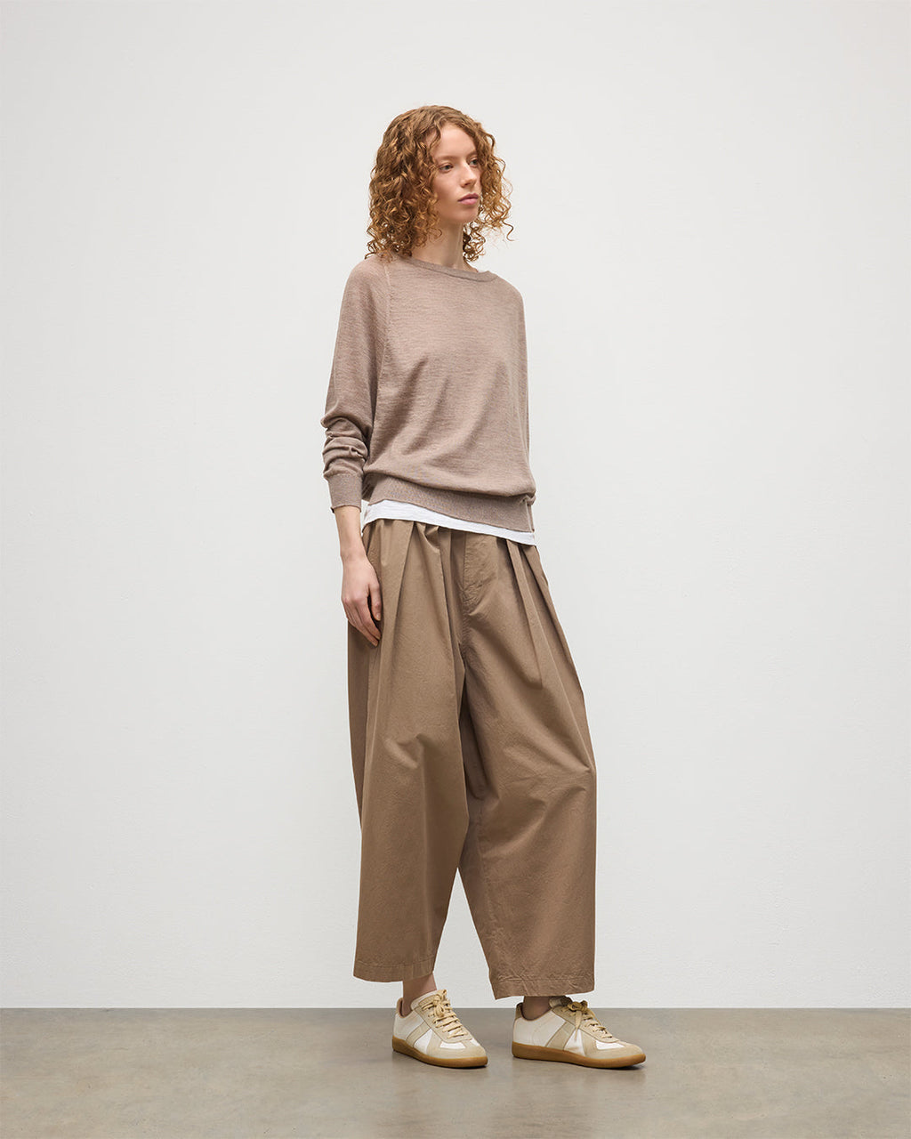 Johnstons of Elgin - Finola Light Brown Superfine Cashmere Jumper