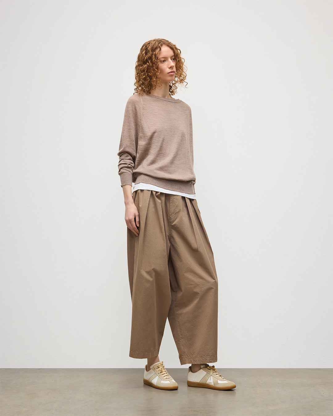 Johnstons of Elgin - Finola Light Brown Superfine Cashmere Jumper