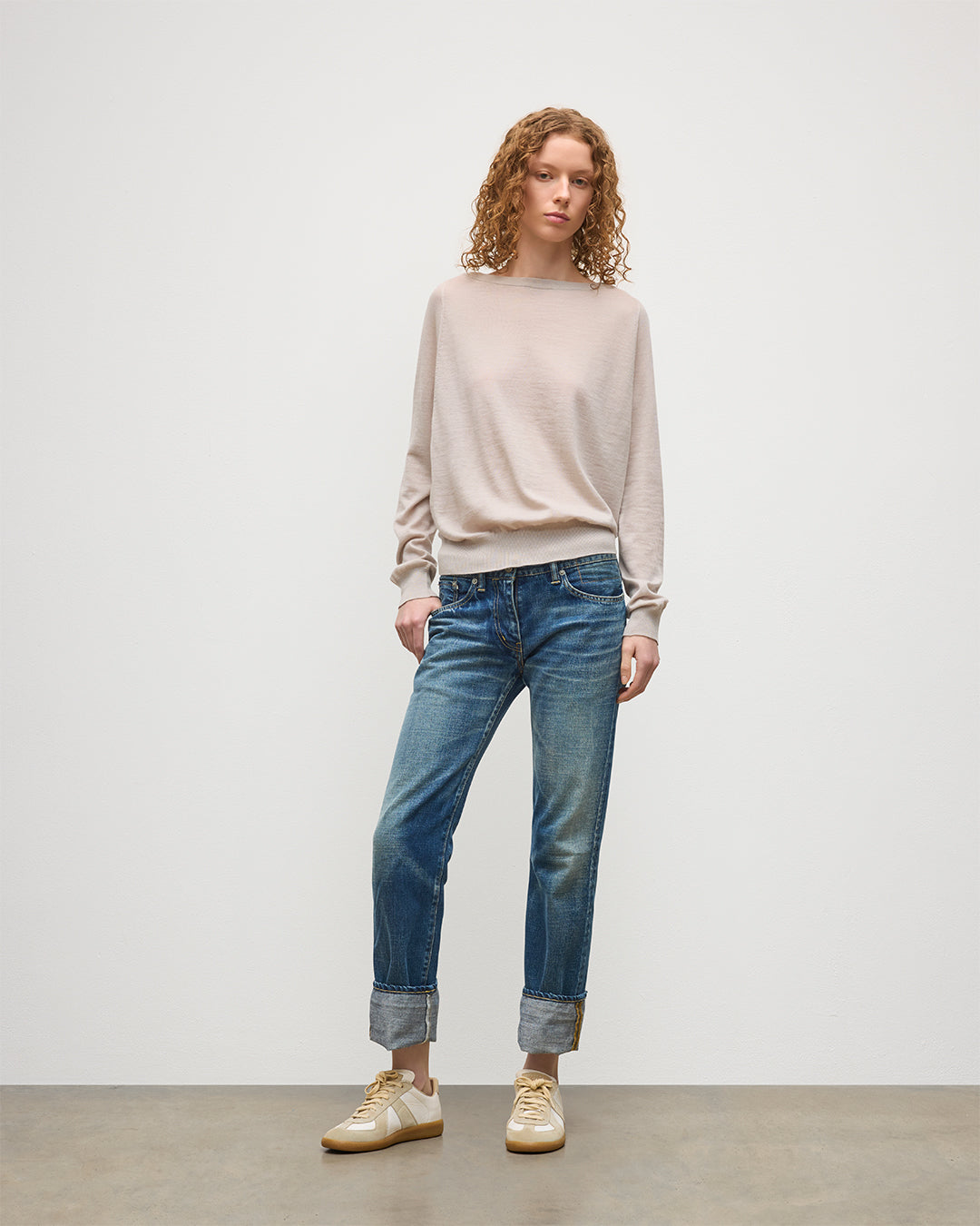 Johnstons of Elgin - Finola Cream Superfine Cashmere Jumper