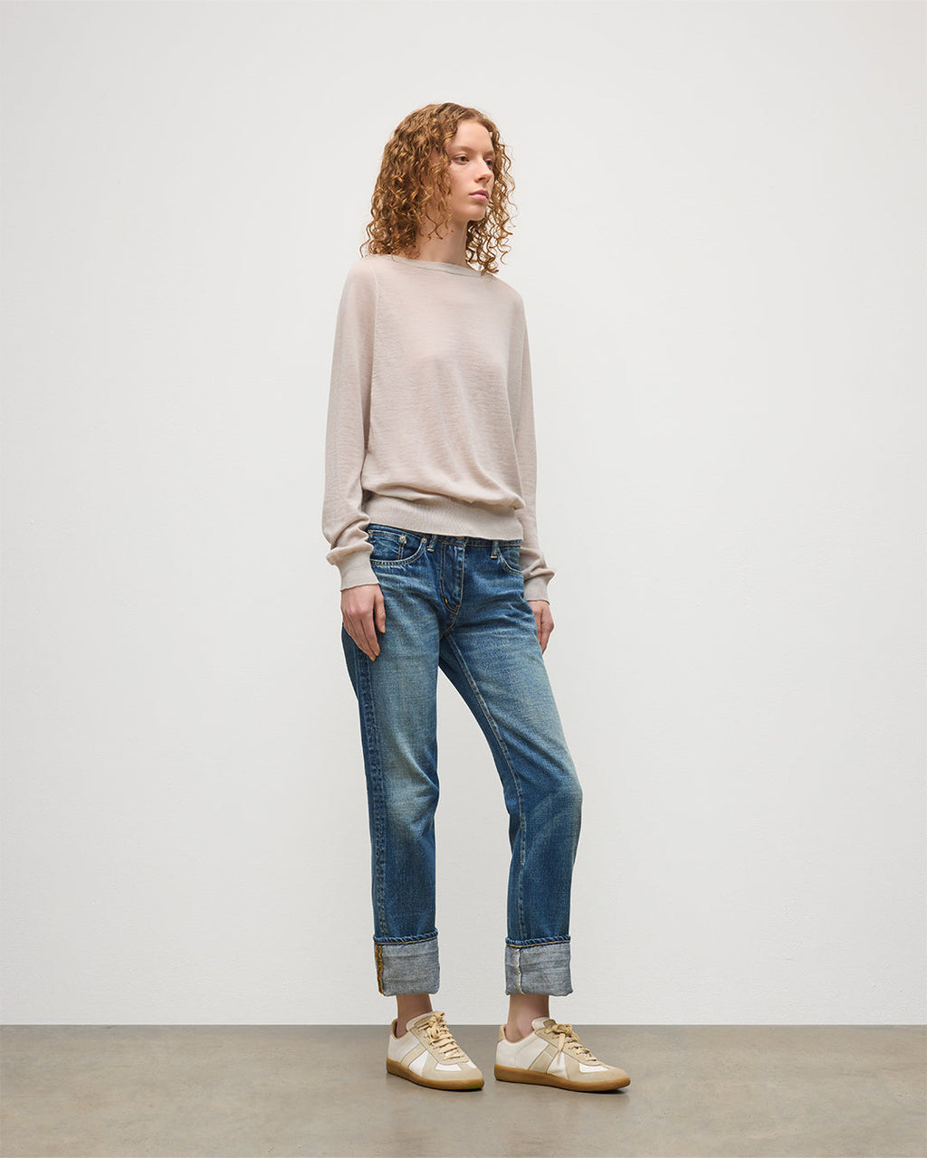 Johnstons of Elgin - Finola Cream Superfine Cashmere Jumper