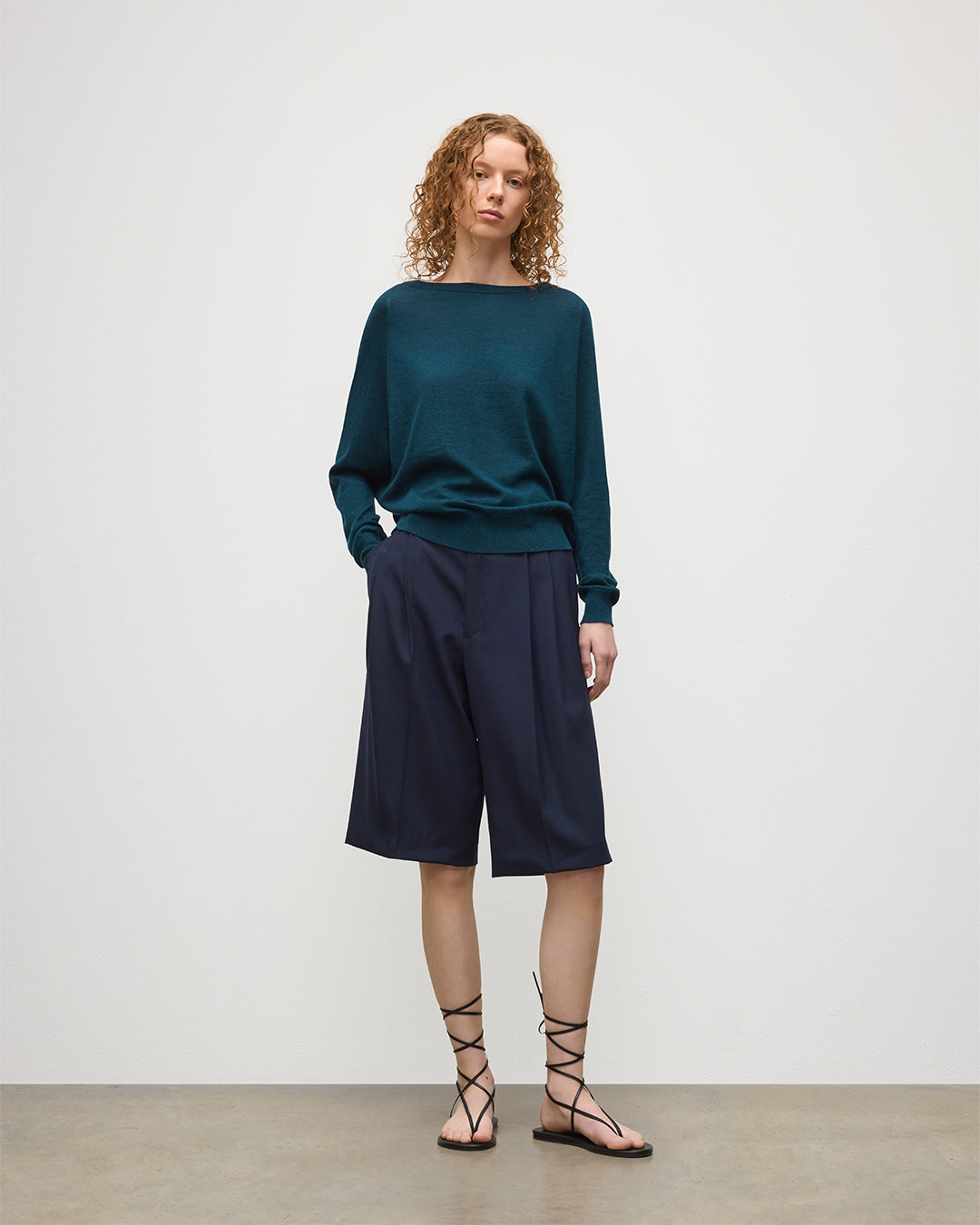 Johnstons of Elgin - Finola Bottle Green Superfine Cashmere Jumper