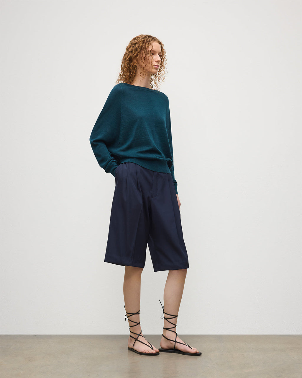 Johnstons of Elgin - Finola Bottle Green Superfine Cashmere Jumper