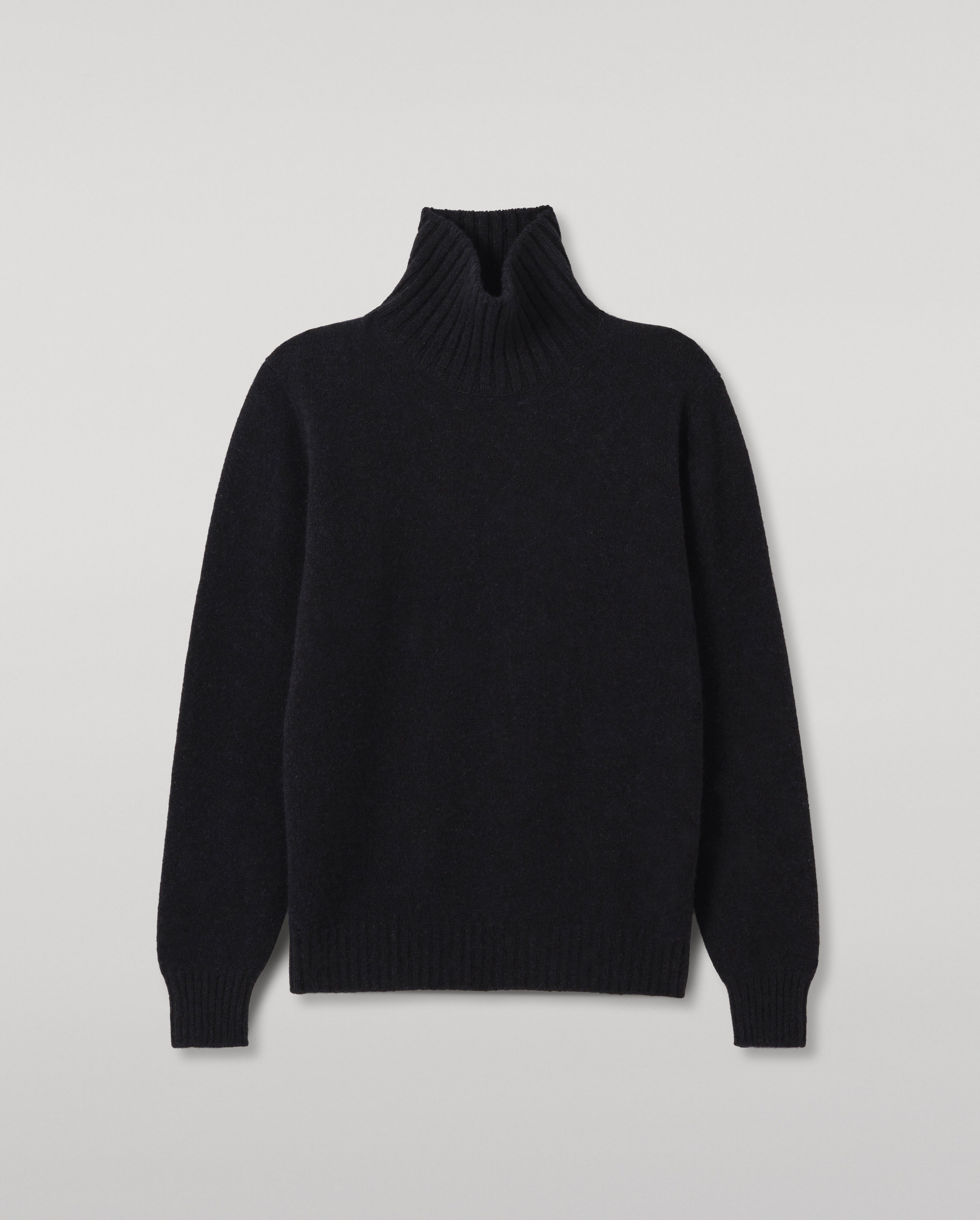 Johnstons of Elgin - MacKintosh Roll Neck Blue Donegal Cashmere Jumper