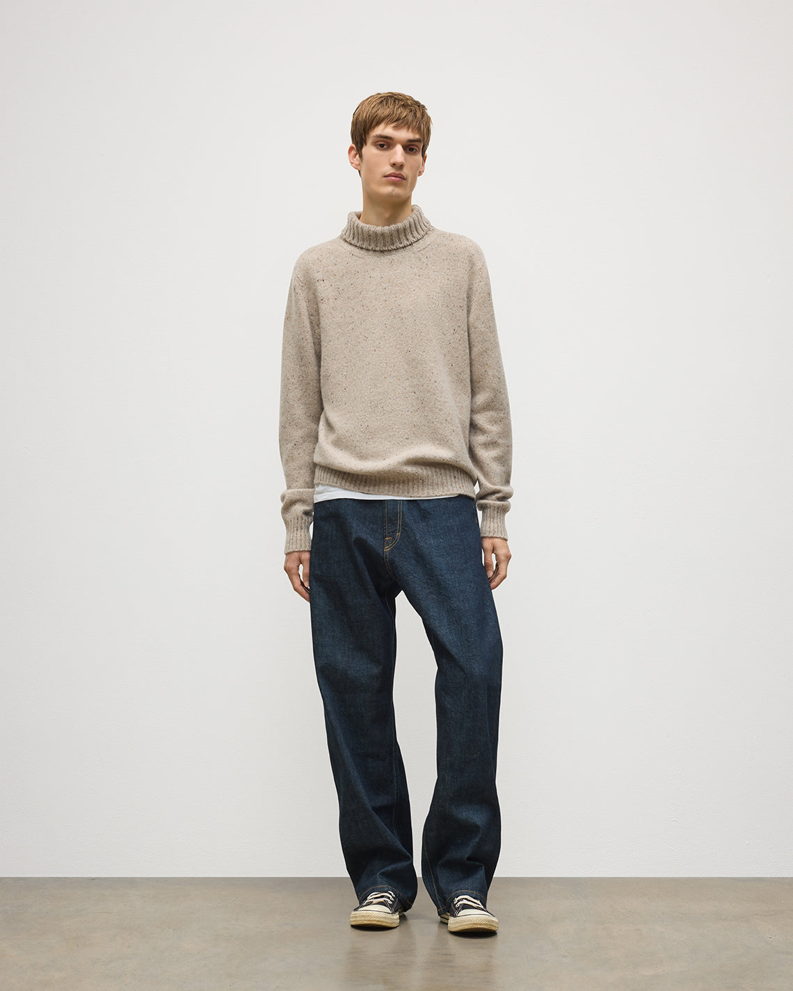 Johnstons of Elgin - MacKintosh Roll Neck Natural Donegal Cashmere Jumper