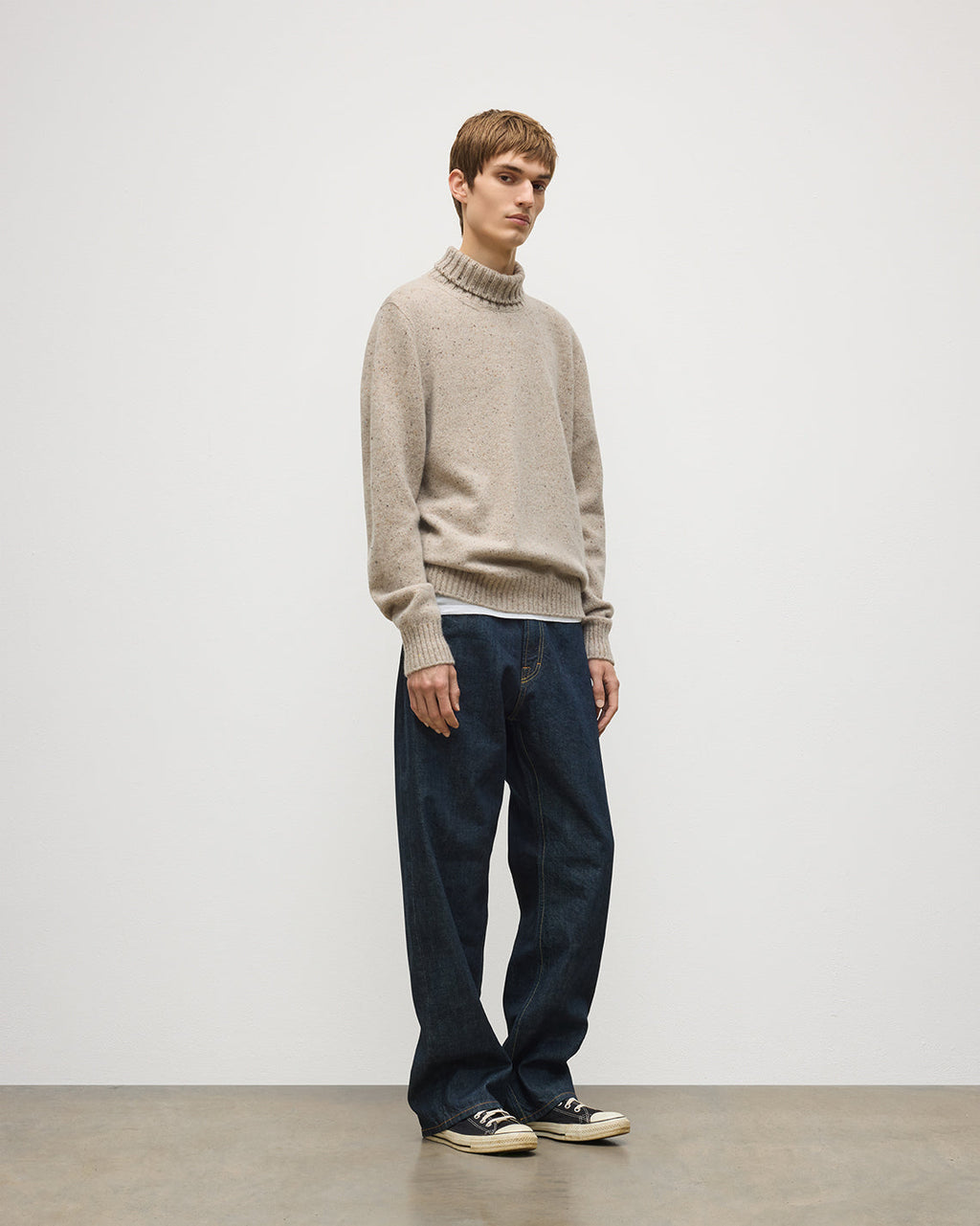 Johnstons of Elgin - MacKintosh Roll Neck Natural Donegal Cashmere Jumper