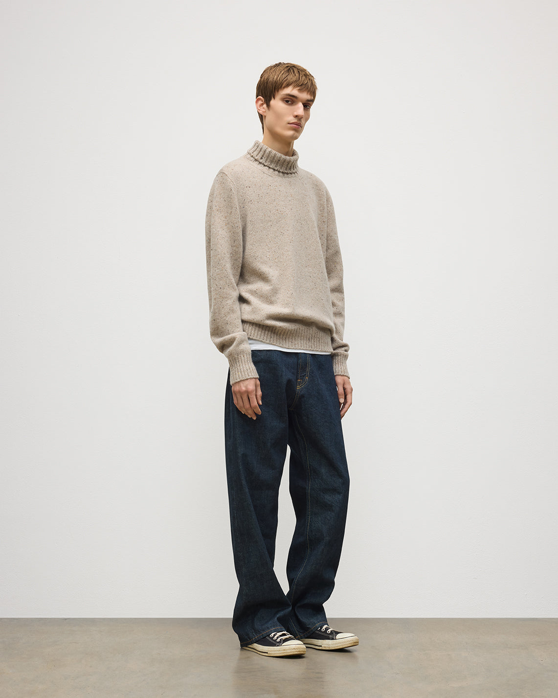 Johnstons of Elgin - MacKintosh Roll Neck Natural Donegal Cashmere Jumper
