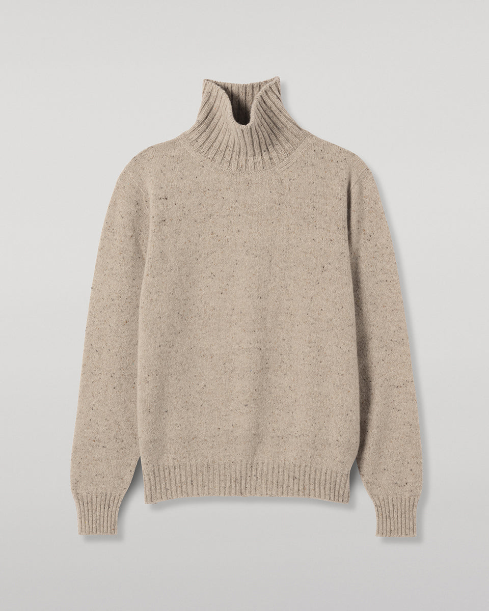 Johnstons of Elgin - MacKintosh Roll Neck Natural Donegal Cashmere Jumper