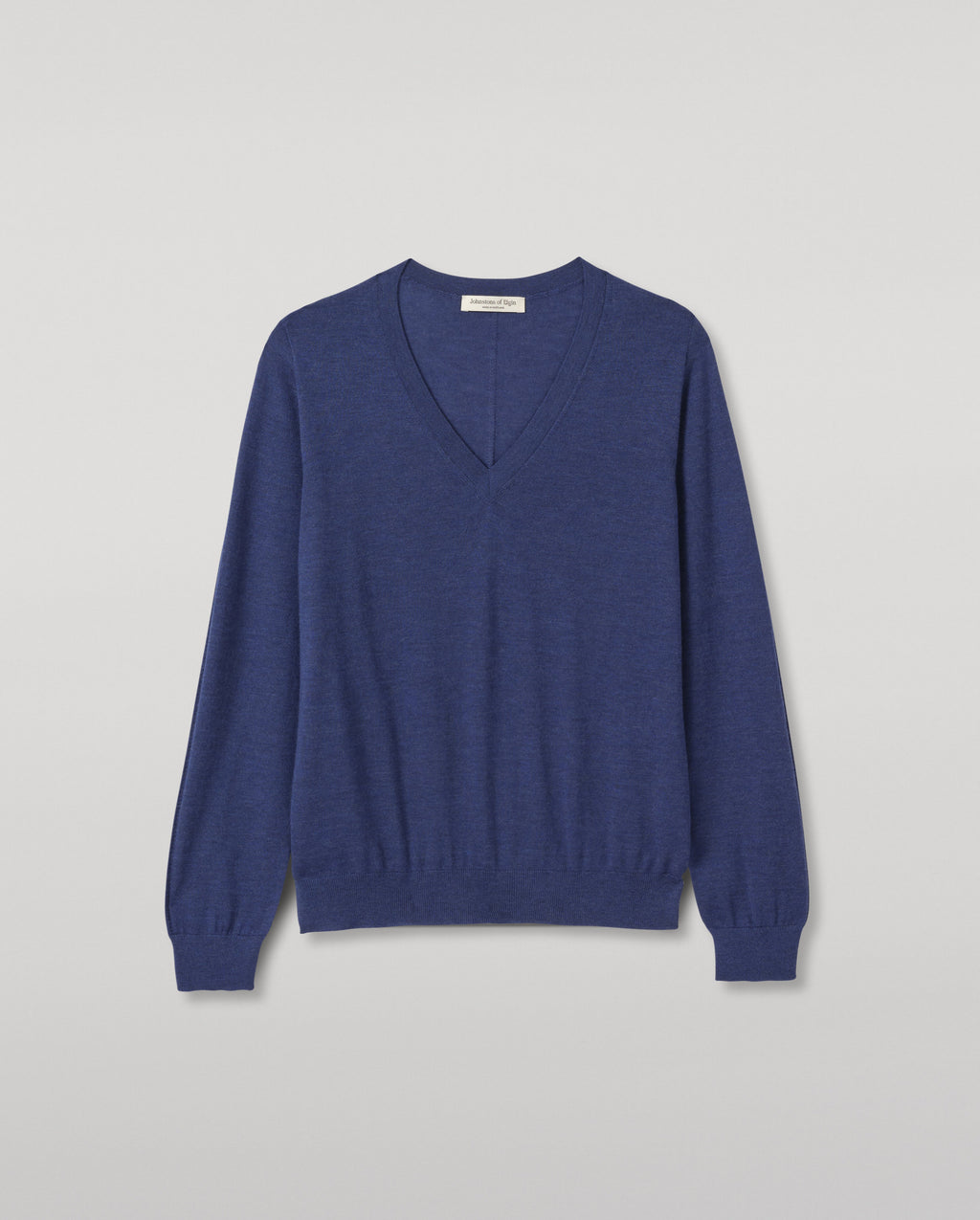 Johnstons of Elgin - Beatrice Blue Superfine Cashmere Jumper