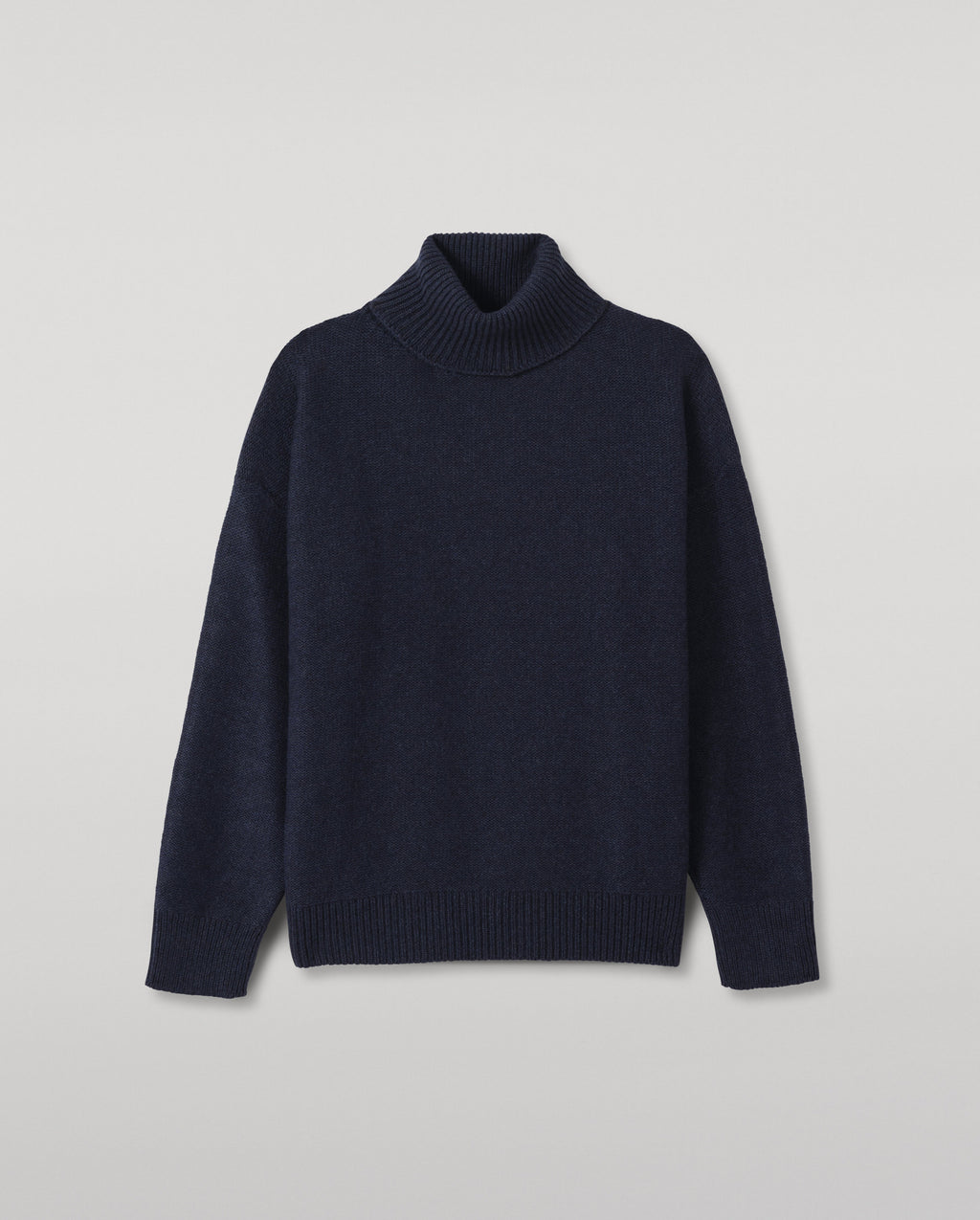 Johnstons of Elgin - Maggie Reverse Stitch Navy Cashmere Jumper