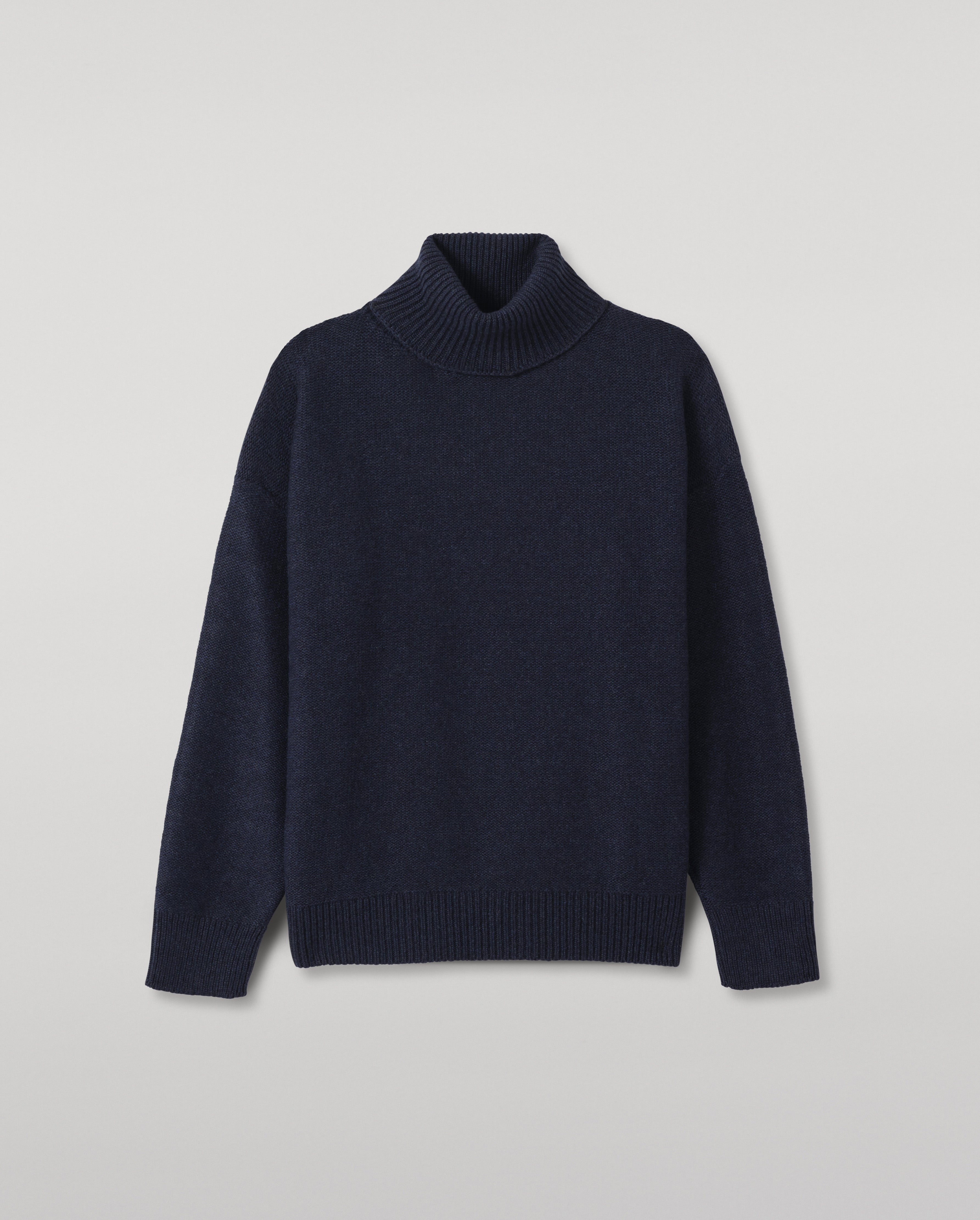 Johnstons of Elgin - Maggie Reverse Stitch Navy Cashmere Jumper