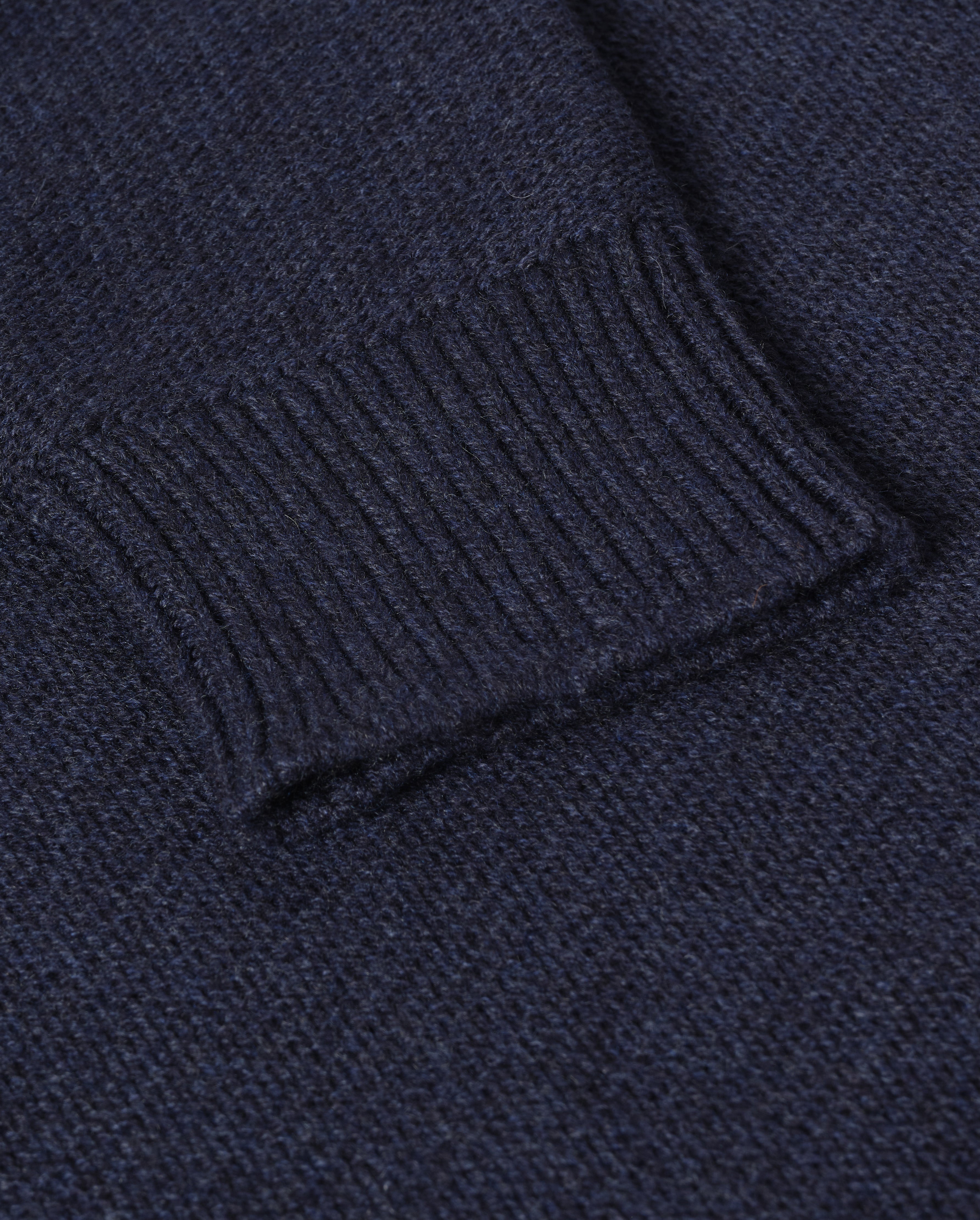 Johnstons of Elgin - Maggie Reverse Stitch Navy Cashmere Jumper