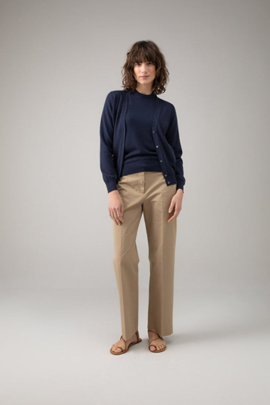 Johnstons of Elgin - Dark Navy Cashmere Cardigan