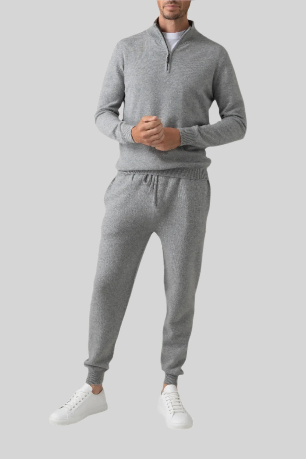 Johnstons of Elgin - Light Grey Cashmere Joggers