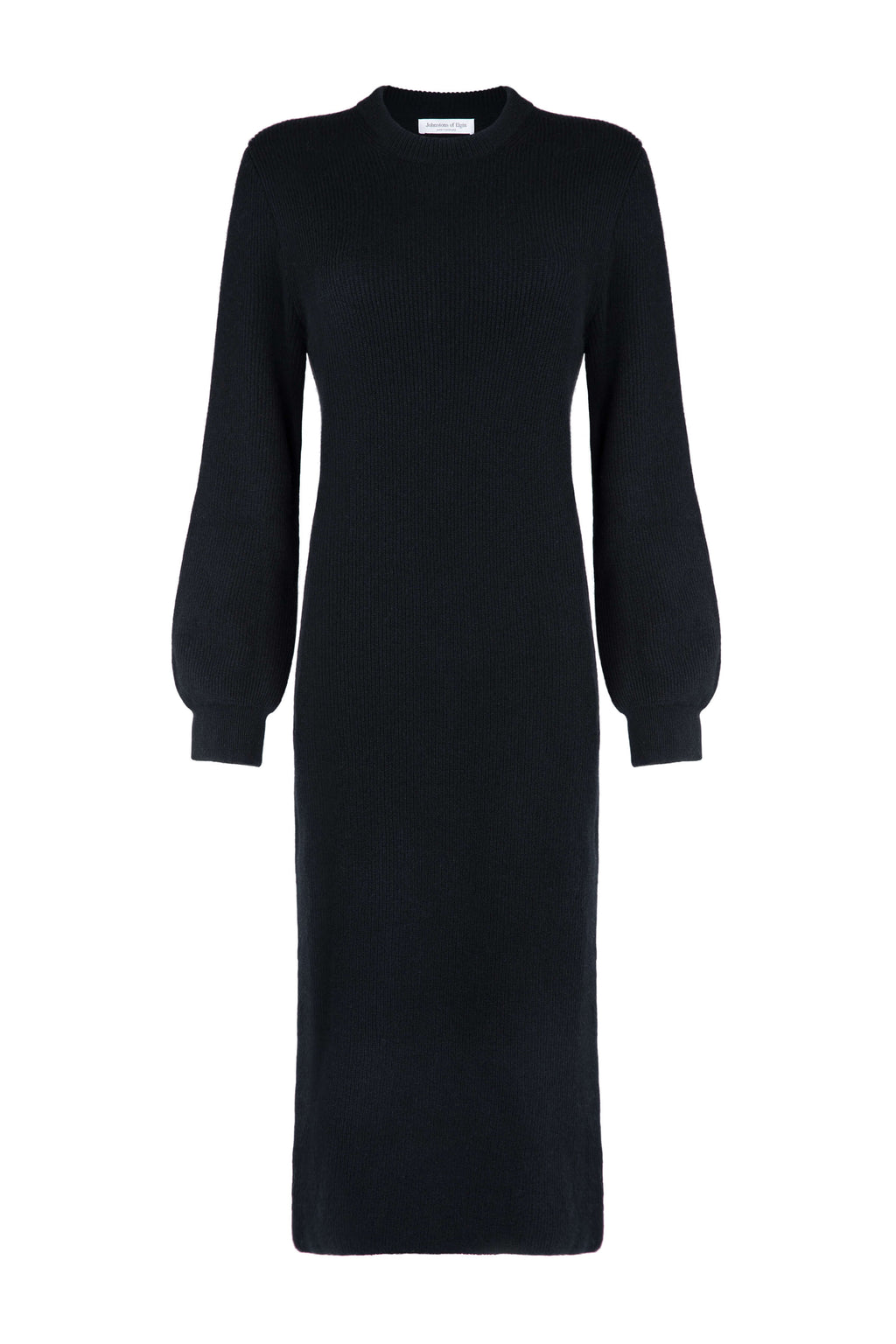 Johnstons of Elgin - Black Ribbed Cashmere Dress