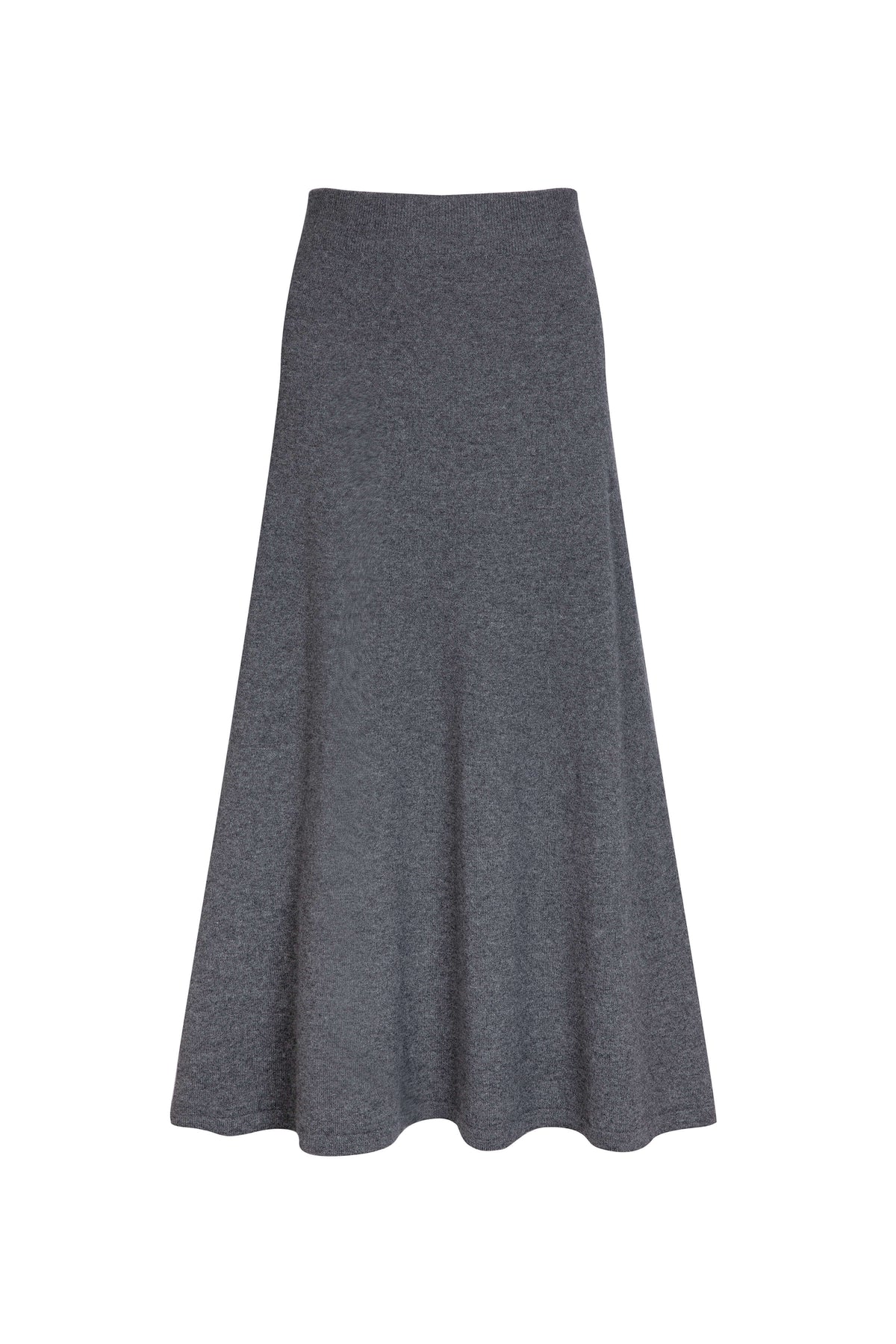Johnstons of Elgin - Cashmere Mid Grey A - Line Skirt