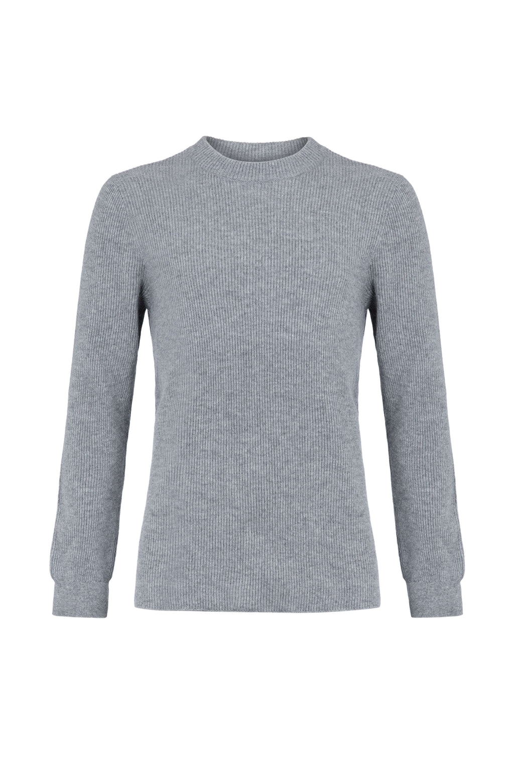 Johnstons of Elgin - Men's Ribbed Grey Cashmere Jumper