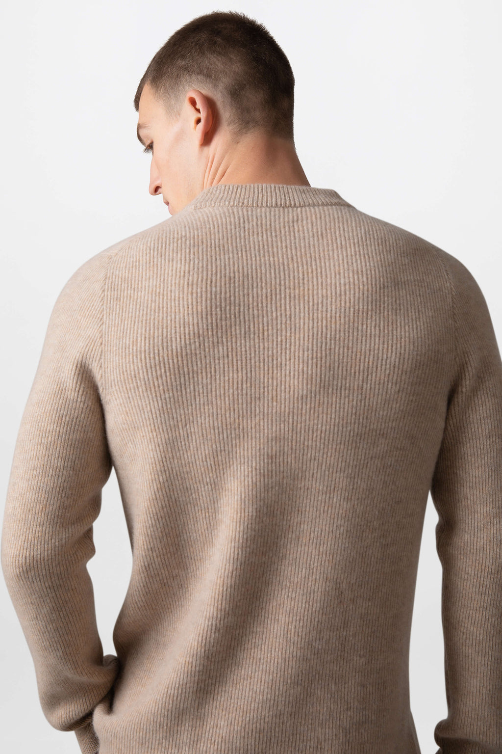 Johnstons of Elgin - Ribbed Natural Cashmere Jumper