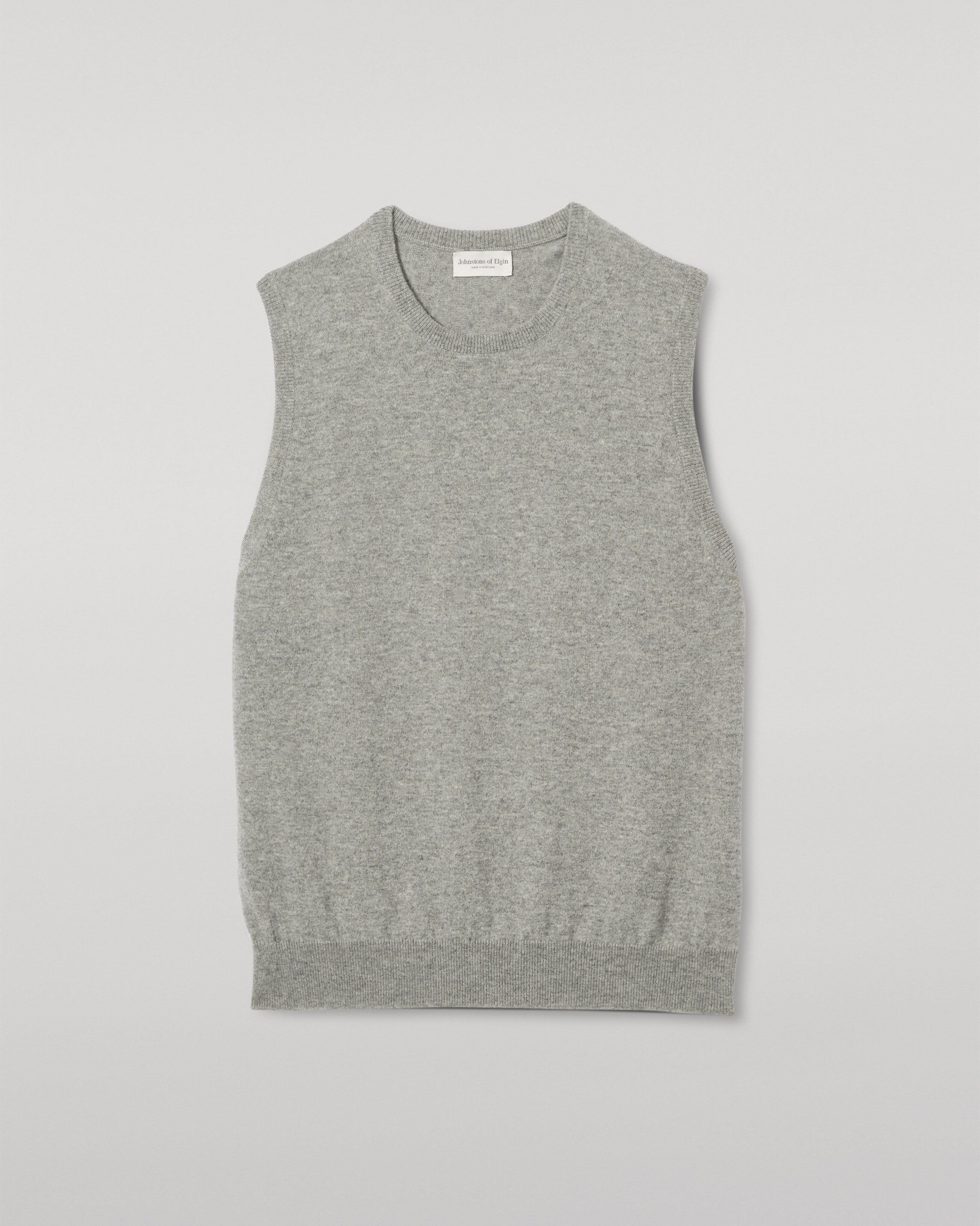 Johnstons of Elgin - Lennox Grey Cashmere Sleeveless Tank