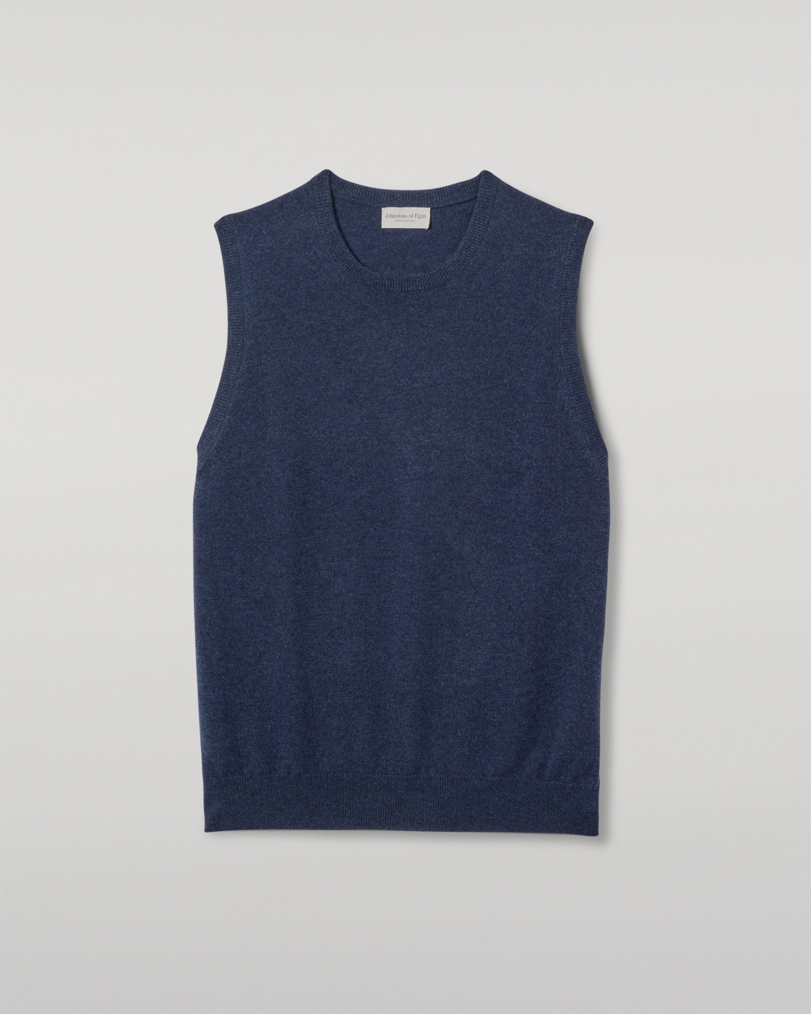 Johnstons of Elgin - Lennox Navy Cashmere Sleeveless Tank