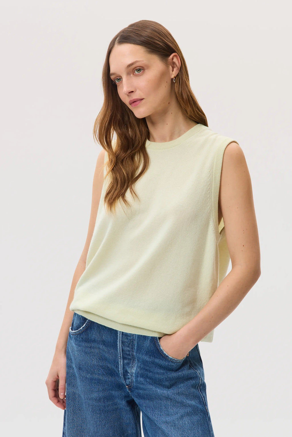 Johnstons of Elgin - Light Yellow Cashmere Tank