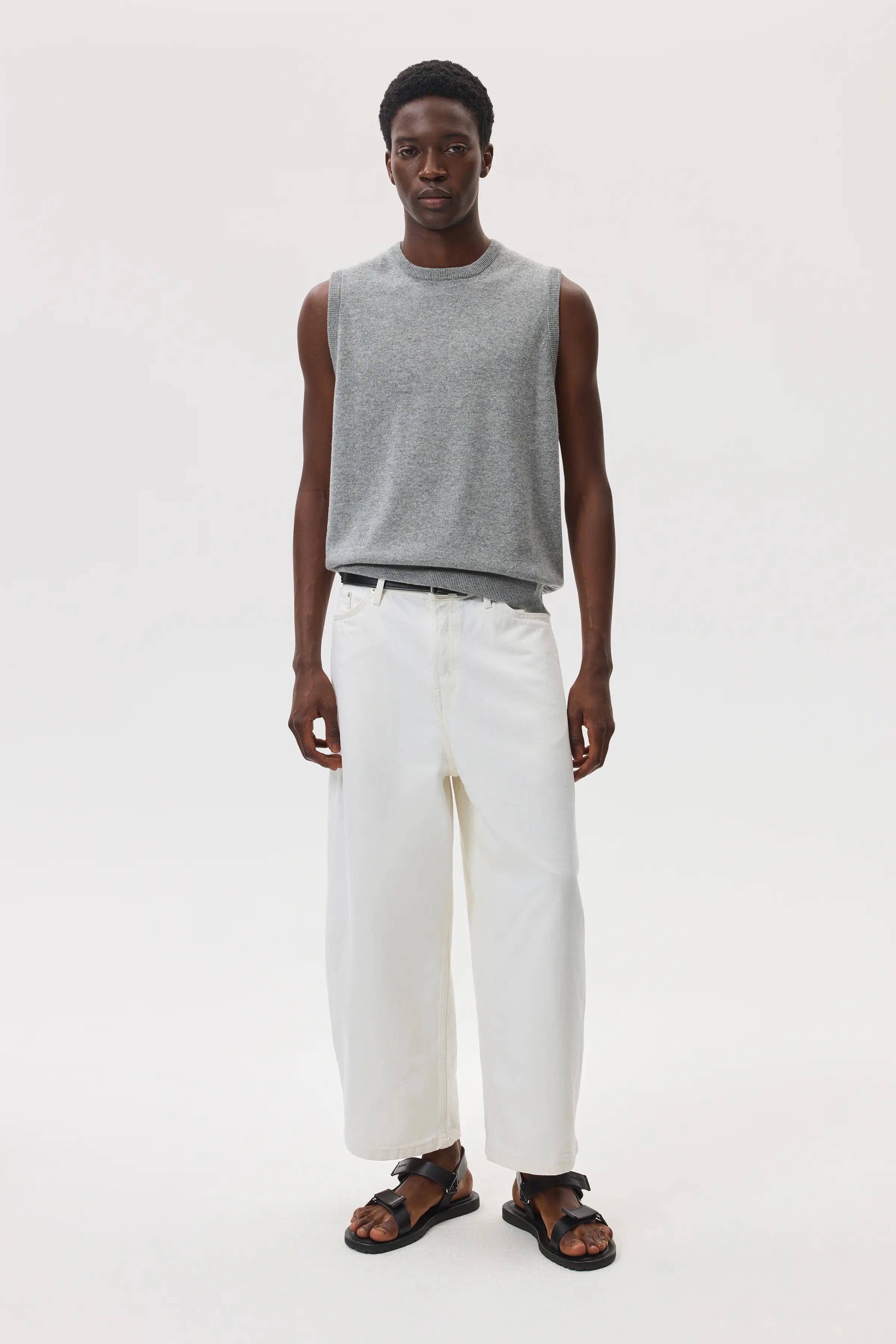 Johnstons of Elgin - Light Grey Cashmere Tank