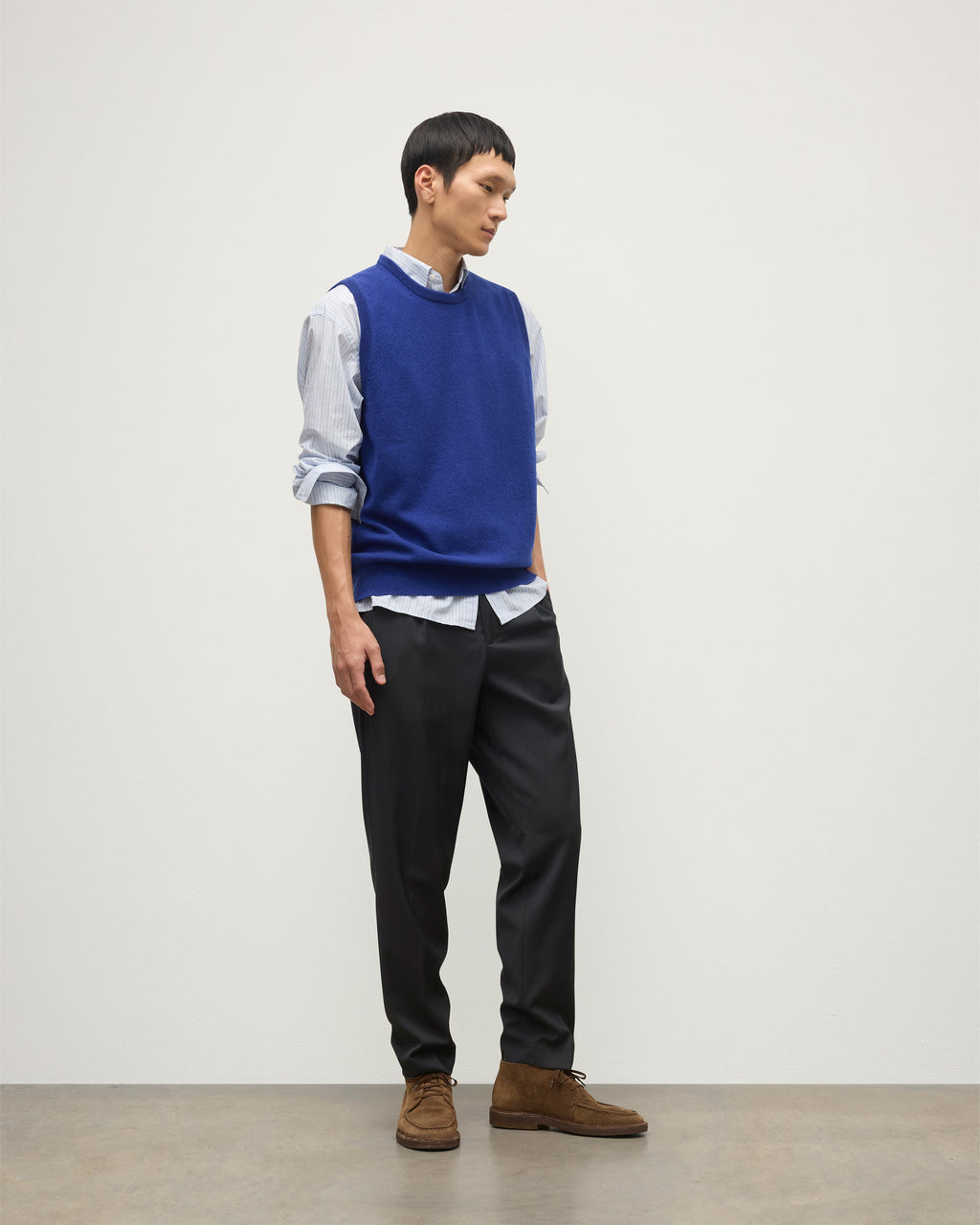 Johnstons of Elgin - Lennox Blue Cashmere Sleeveless Tank