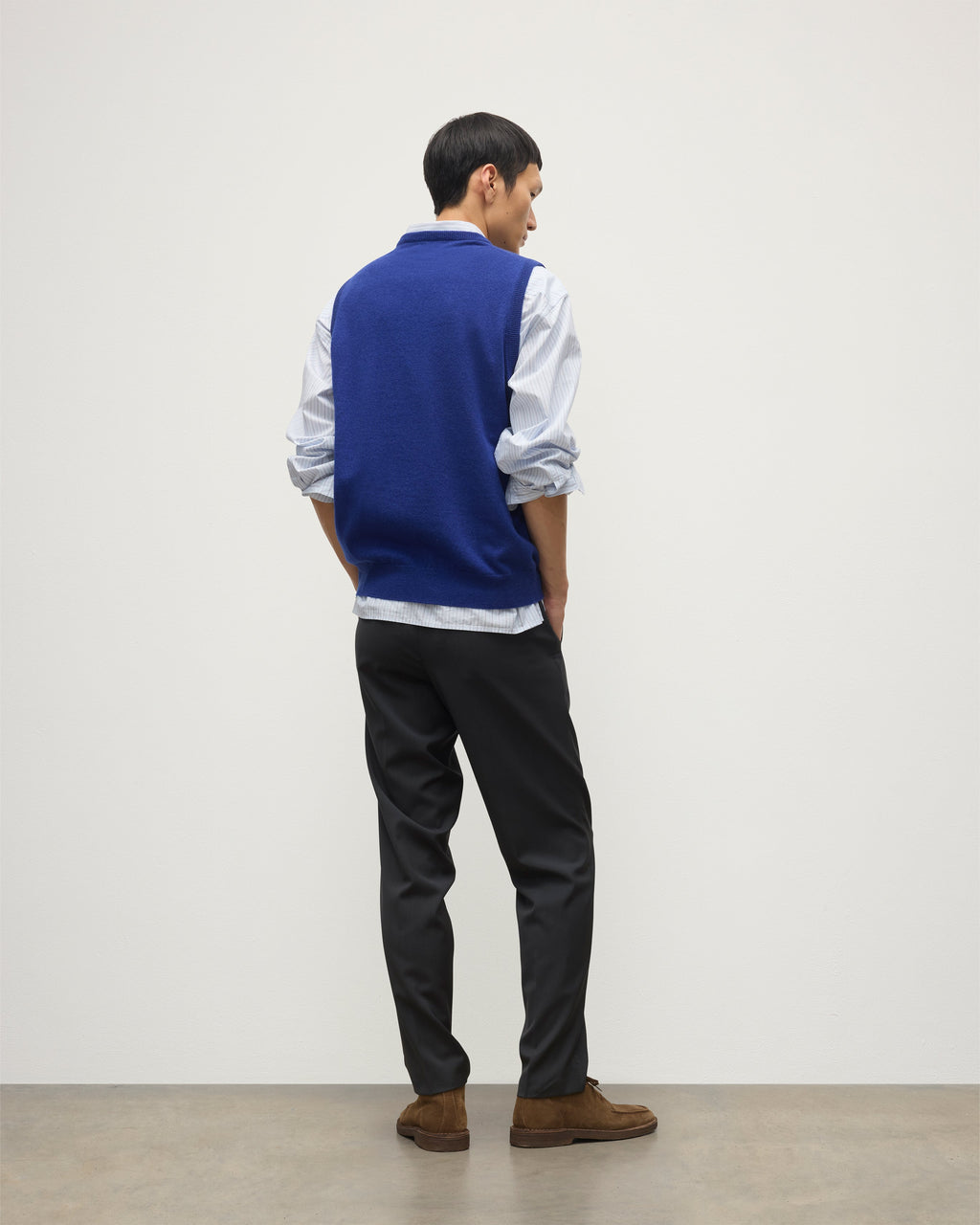 Johnstons of Elgin - Lennox Blue Cashmere Sleeveless Tank