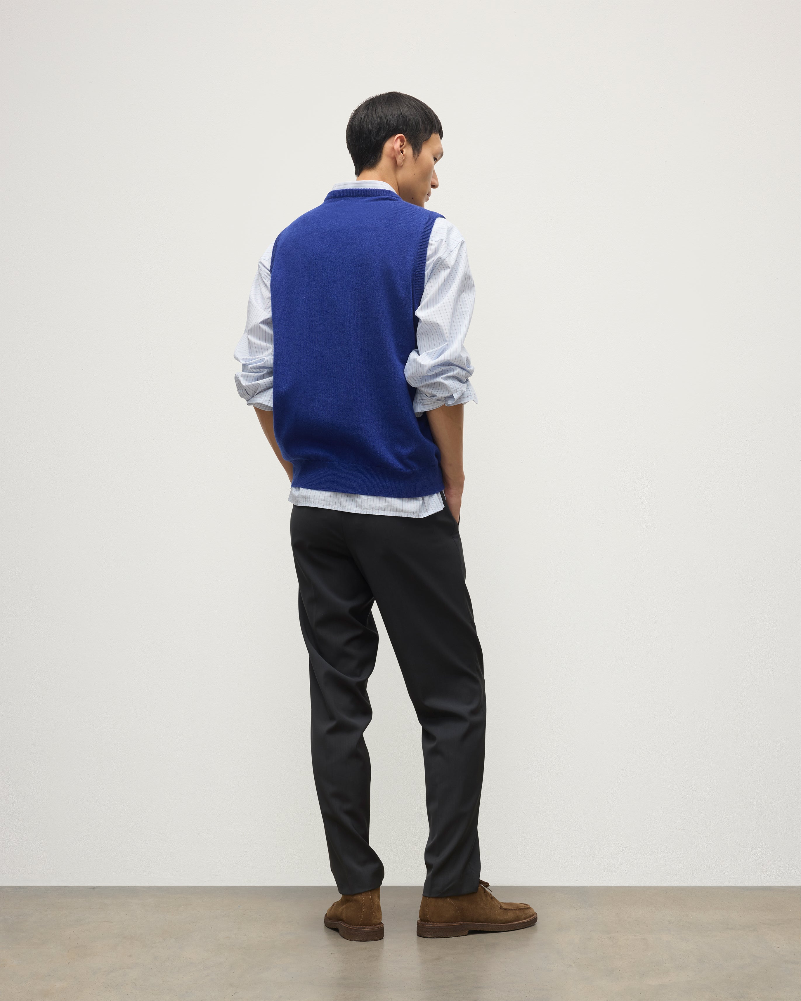 Johnstons of Elgin - Lennox Blue Cashmere Sleeveless Tank