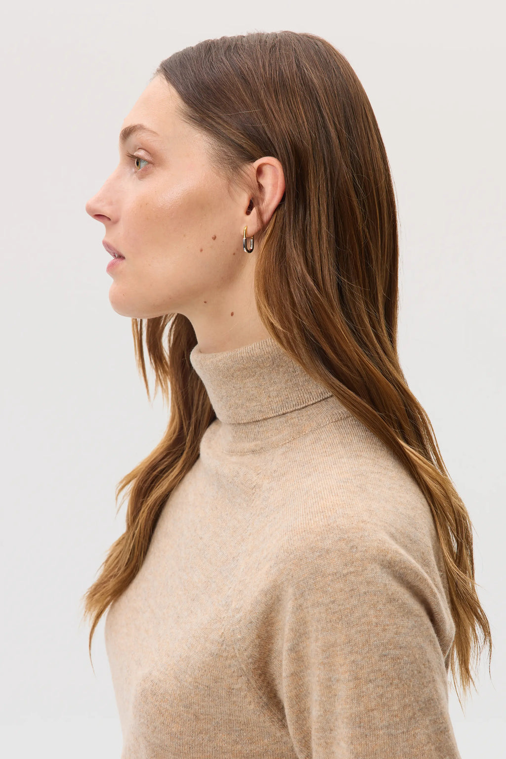 Johnstons of Elgin - Classic Cashmere Natural Roll Neck Jumper