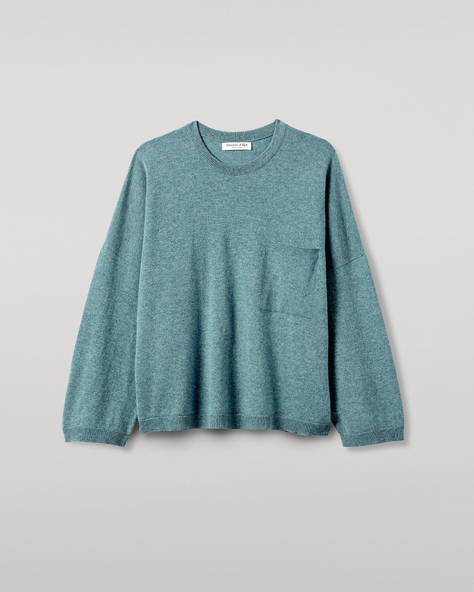 Johnstons of Elgin - Gauzy Pocket Green Cashmere Jumper