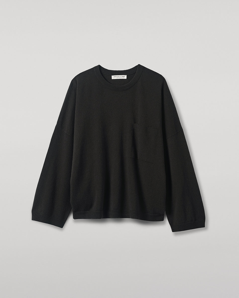 Johnstons of Elgin - Gauzy Pocket Dark Grey Cashmere Jumper