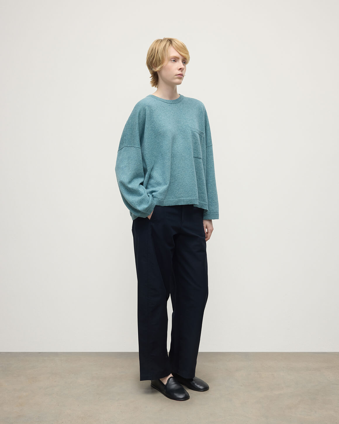 Johnstons of Elgin - Gauzy Pocket Green Cashmere Jumper