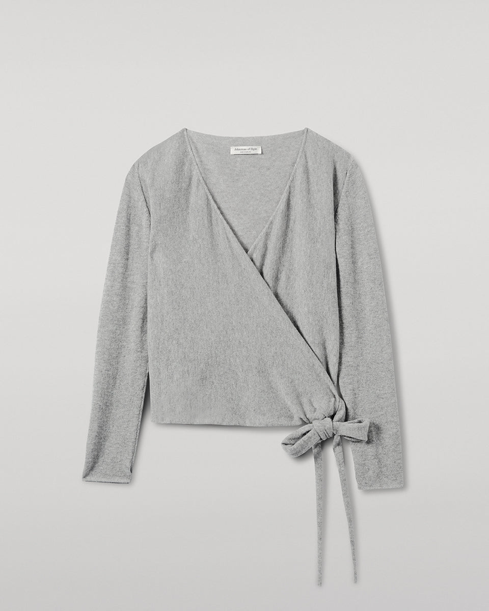 Johnstons of Elgin - Ballet Wrap Light Grey Cashmere Cardigan