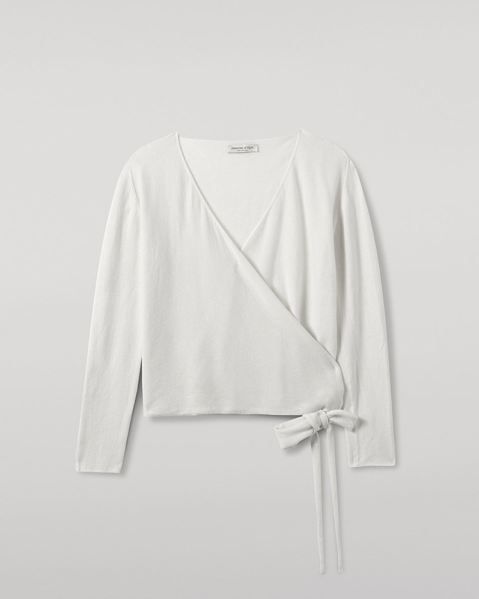 Johnstons of Elgin - Ballet Wrap Cashmere White Ballet Cardigan