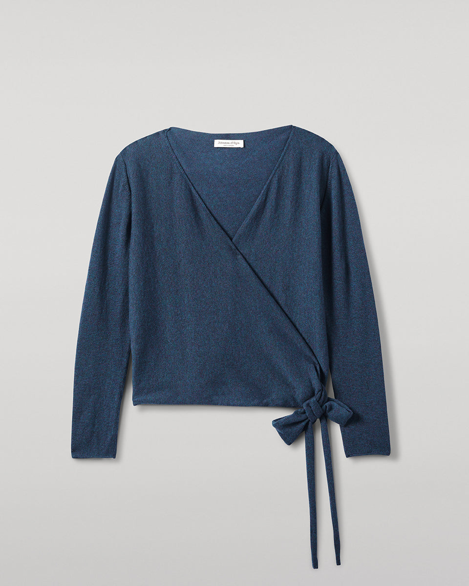 Johnstons of Elgin - Ballet Wrap Navy Cashmere Cardigan