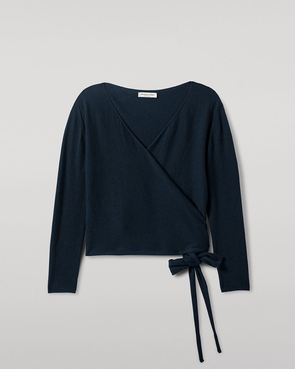 Johnstons of Elgin - Ballet Wrap Bottle Green Cashmere Cardigan