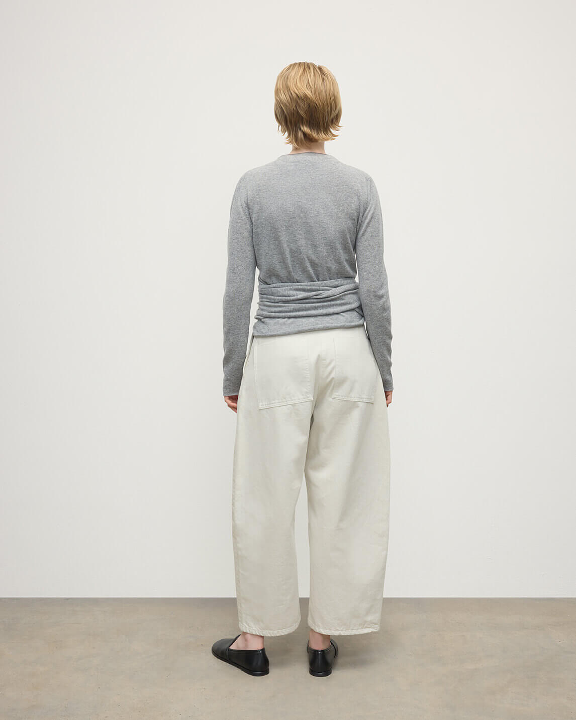 Johnstons of Elgin - Ballet Wrap Light Grey Cashmere Cardigan
