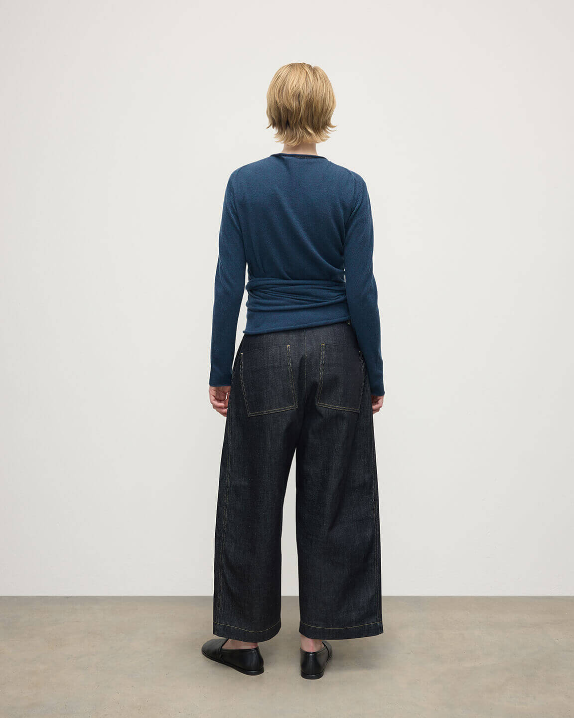 Johnstons of Elgin - Ballet Wrap Navy Cashmere Cardigan