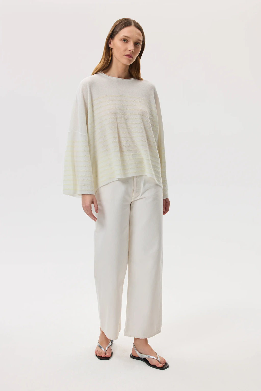 Johnstons of Elgin - Relaxed Featherlight Cashmere Stripe Jumper